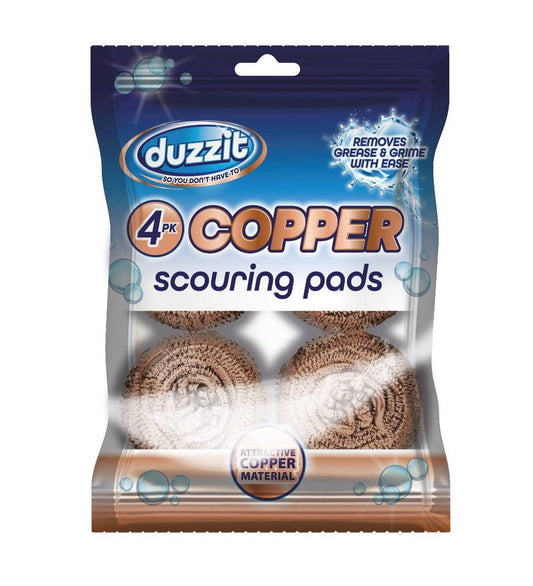 Duzzit Copper Scouring Pads Pack Of 4