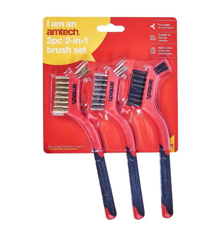 Amtech Mini Wire Brush Set 3pce