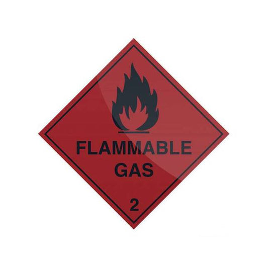 Flammable gas warning sticker
